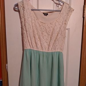 Mint green and lace dress